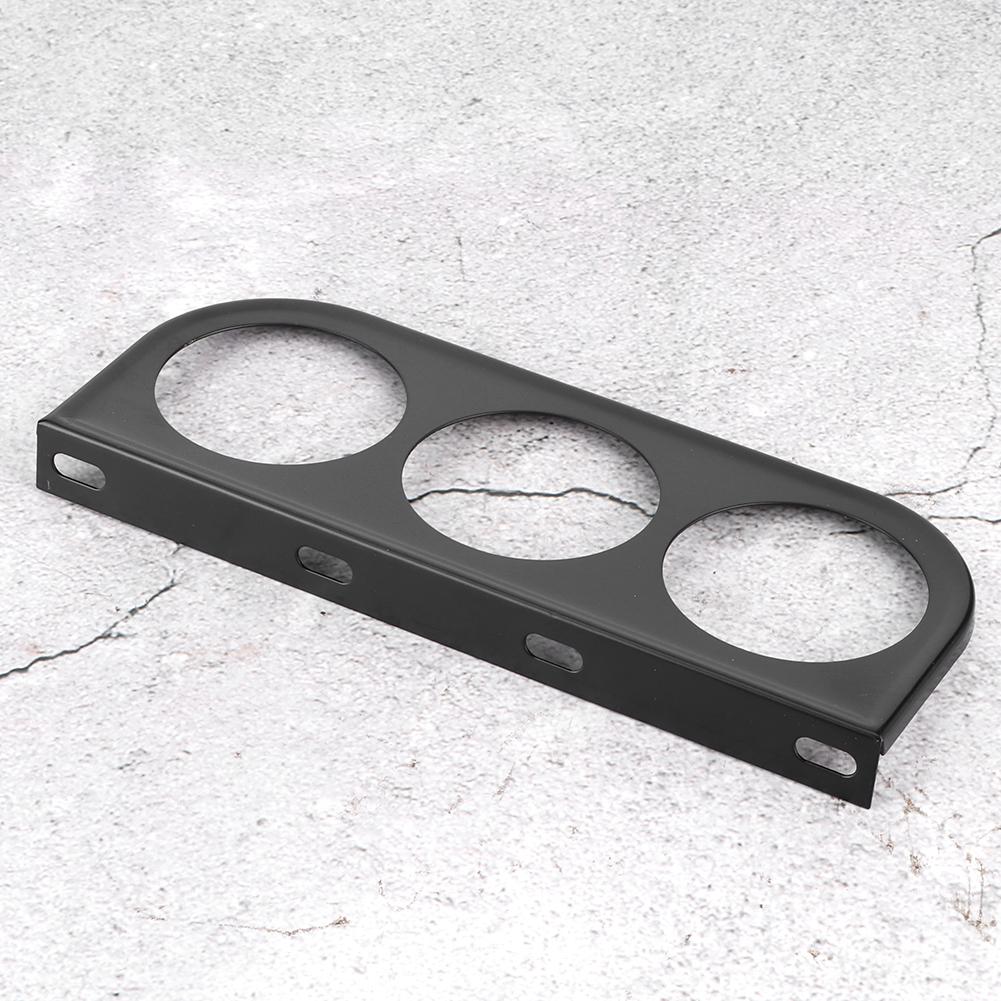 52mm/2in 3-Hole Triple Instrument Panel Shell Gauge Mounting Bracket Car Dashboard Meter Iron HolderBlack