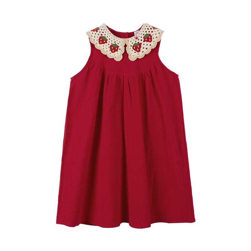 Xiaoyinman Girls' Peter Pan Collar Sleeveless Dress