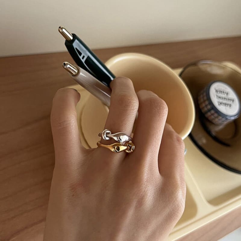 

mosxe [925silver] Friends ring (2color) silver