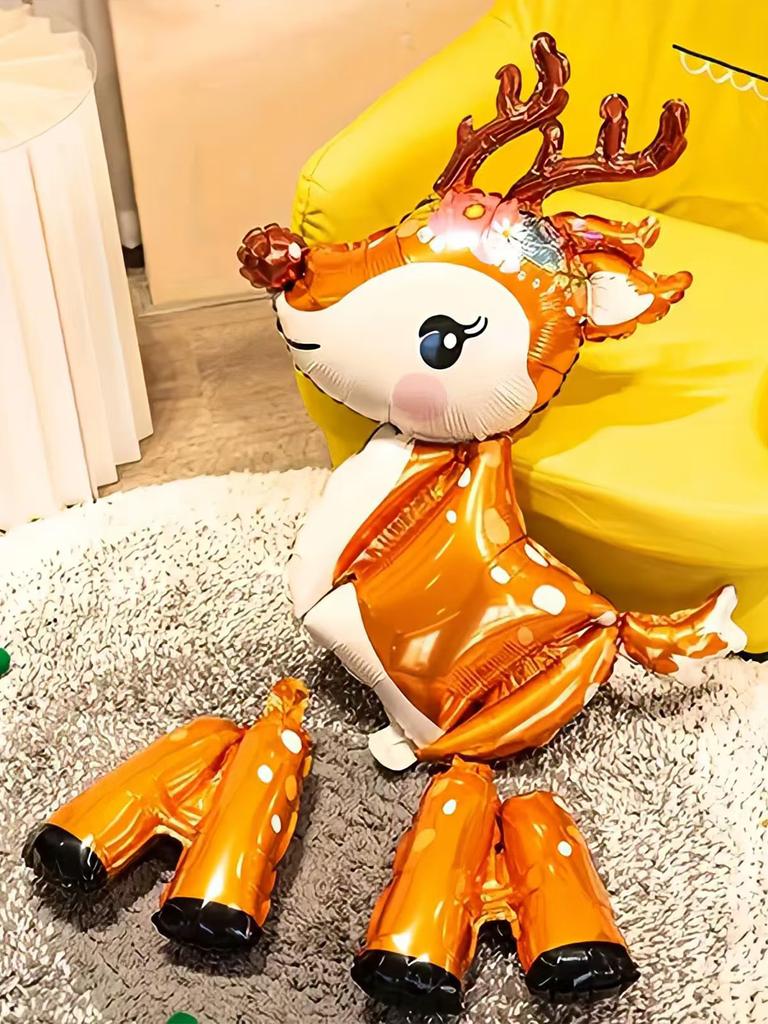 4D Assembled Christmas Reindeer Foil Balloons. Deer Balloon Set Is Suitable for Outdoor Home Decoration During Christmas Season