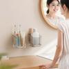 Drillless Installation Bathroom Organizers For Electric Toothbrushes And Accessories Durable Plastic Storage Rack Space Saving Design