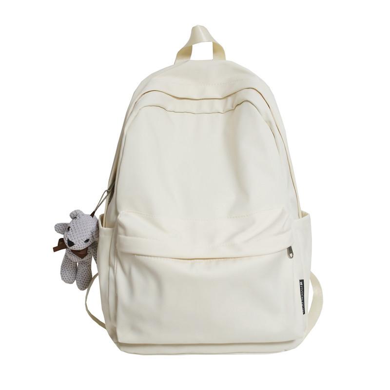 New Large-Capacity Solid Color Versatile Backpack For Female Couples Trendy Bag For Elementary Middle And High School Students