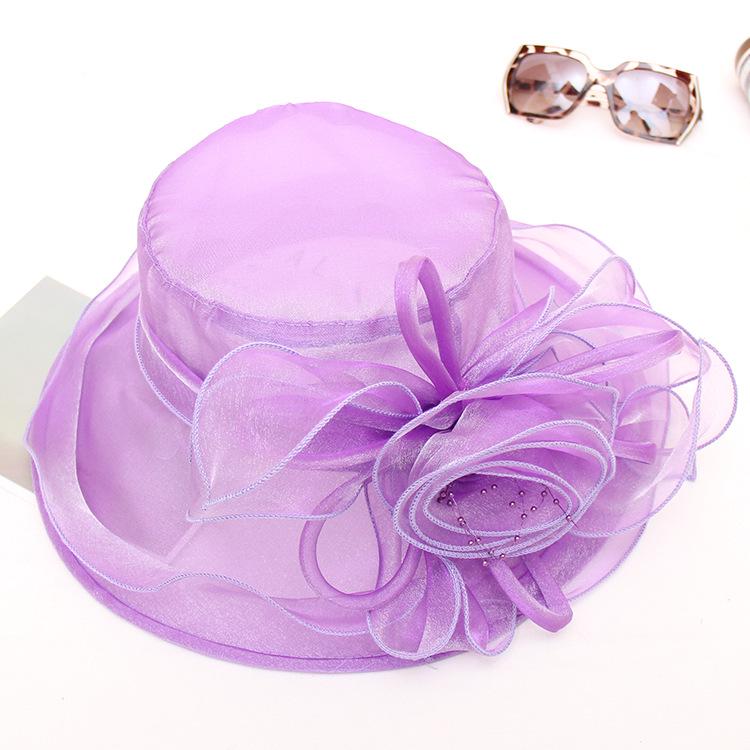 Ladies Hat Bow Mesh Gauze Hat Spring And Summer Travel Beach Sun Hat Big Edge Sun Hat