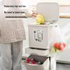 Japanese Style 42L Kitchen Waste Bin with Lid and Wheels