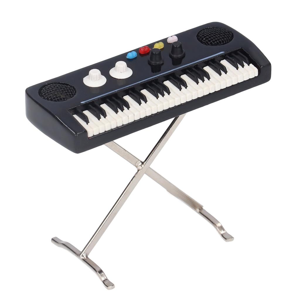 Miniatur Elektronische Orgel Modell Mini Größe 7cm/2.8in Natürliches Harzmaterial Bemalte Oberfläche Musikalisches Ornament