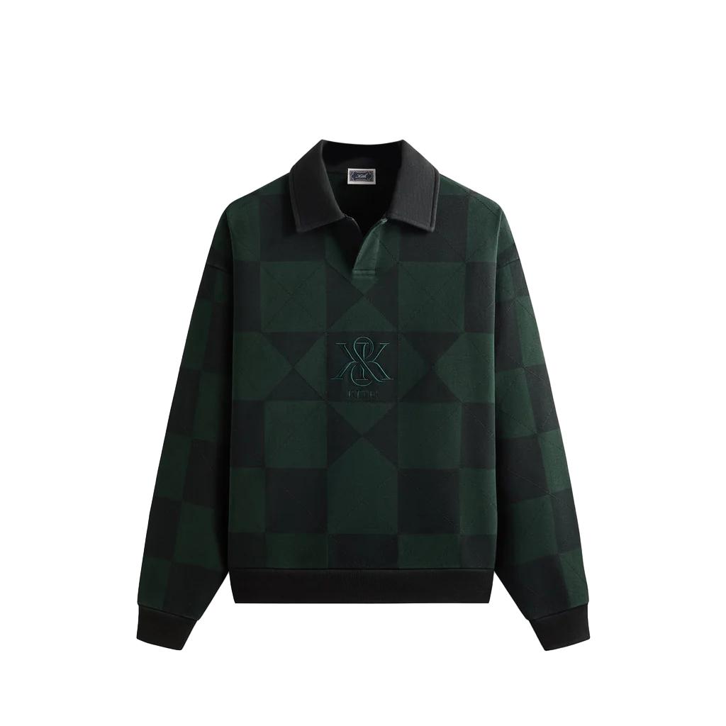 Kith Geo Quilted Nelson Rugby Stadium Men Tops Green KHM033258-302