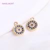 Trendy 14K Gold Plating Turkish Eye Pendants,Inlaid Zircon Evil Eye Charms For Jewelry Making,DIY Handmade Crafts Wholesale