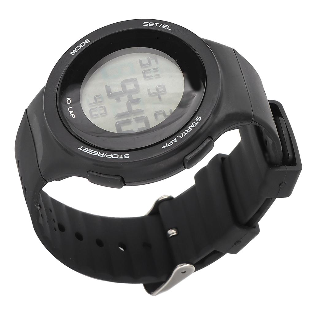Men Sport Watch Waterproof Shockproof Multifunctional Noctilucence Black with Large Screen EL Light