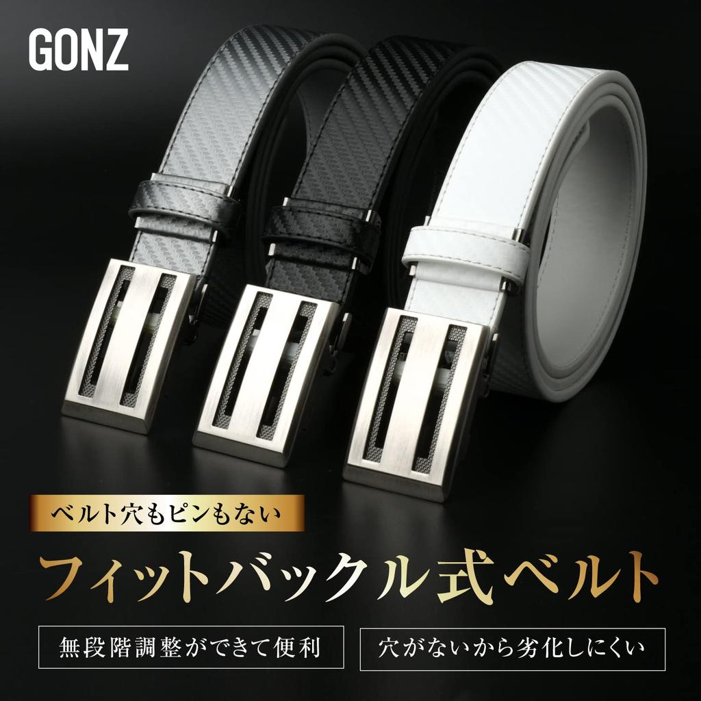GONZ Golf Stylish and Plus White Men's Belt, Stylish, Adjustable, Sizes,
