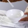 Haoya Jingdezhen Pure White 6-inch High-Footed Noodle Bowl Set of 6