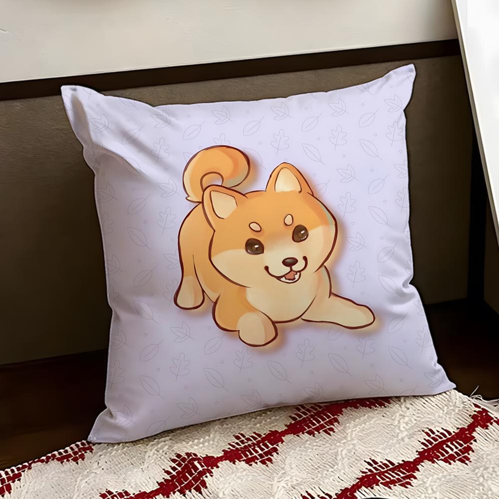 Cheeky Adorable Shiba Inu Cushion Cover Reversible Soft Durable Pillow Cover Home Car MultiScene Use for Daily Comfort