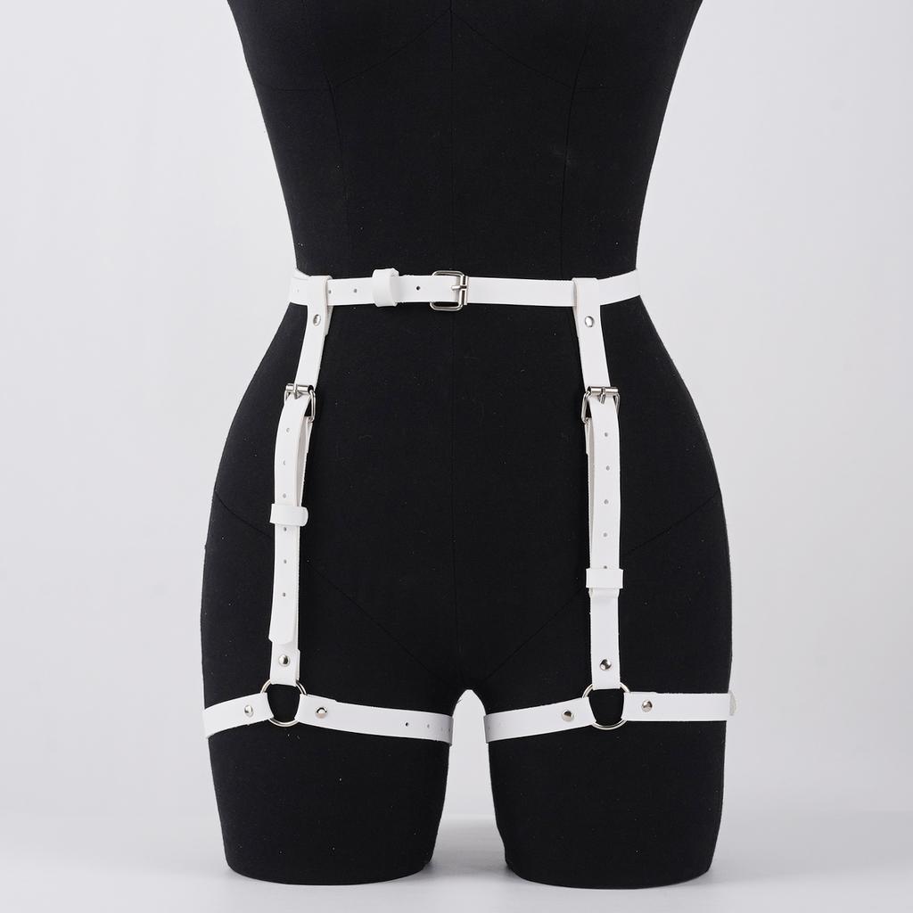 Sexy Leg Harness Waist Belt Leather Lingerie Thigh Garter Belt Bondage Lingerie Gothic Fetish Wear Women Festival Rave Outfit
