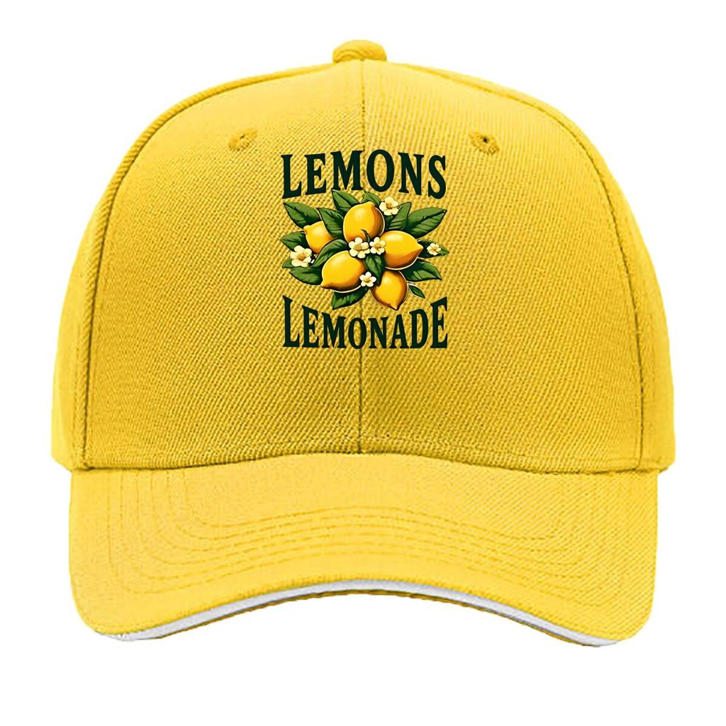 LemonThemed Baseball Cap Lightweight Breathable Hat with Lemon Design Hand Washable Ideal for H Sandwich Baseball Cap