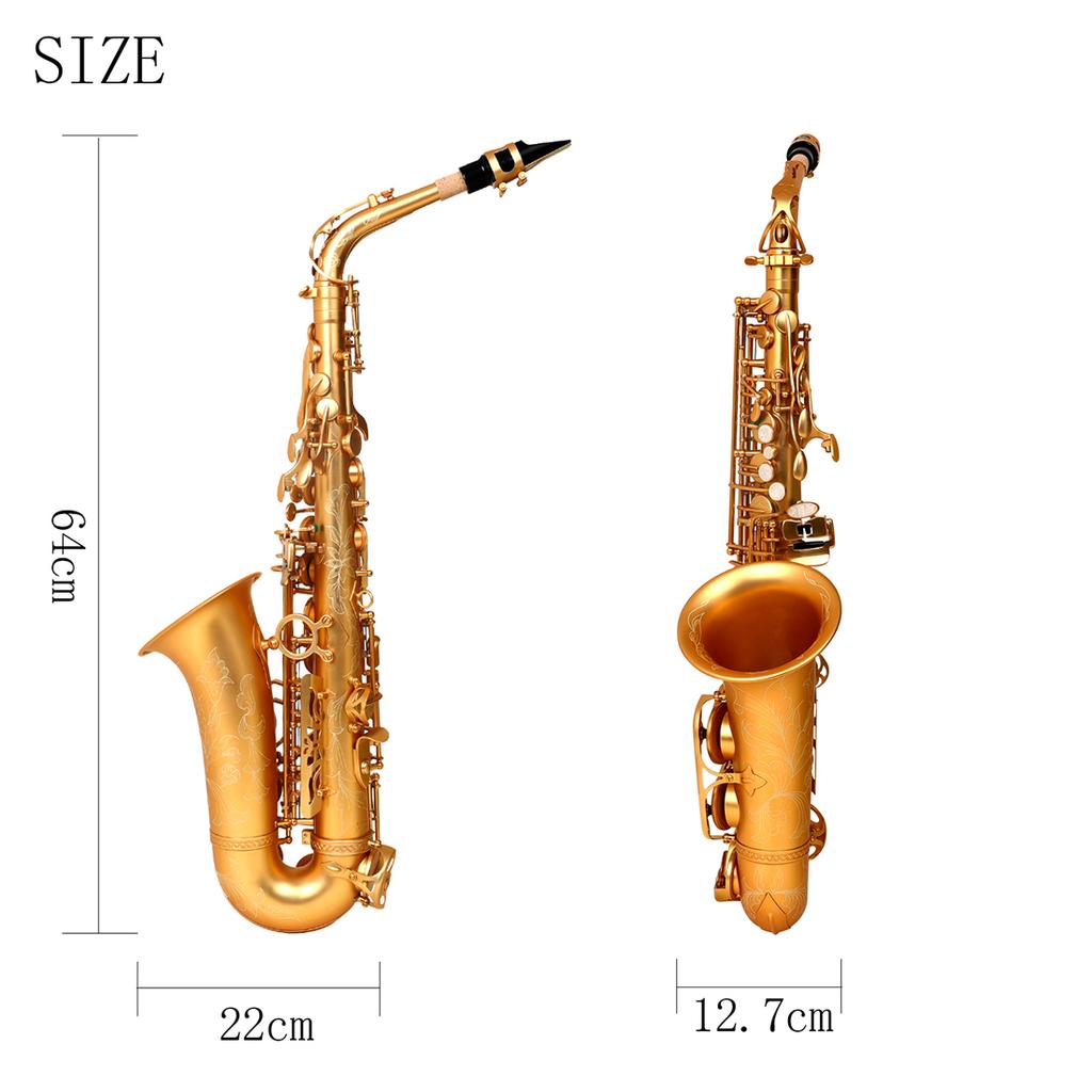 SLADE Eb Alto Saxophone Brass Frosted Gold E Flat Alto Sax Woodwind Instrument Boutique Saxfon With Case Reeds Stand Parts