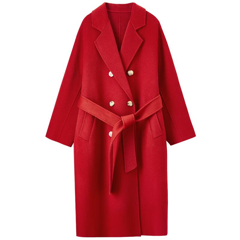 

Shangdu Bila Women s 100% Wool Mid-Length Double-Faced Coat M