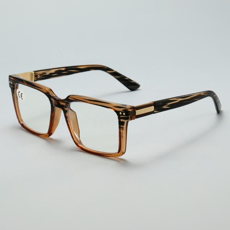 Trendige Unisex Retro Große Quadratische Rahmen Lesebrille Anti Blaulicht Hohe Definition Komfort Lesebrille +1,0 Bis +4,0