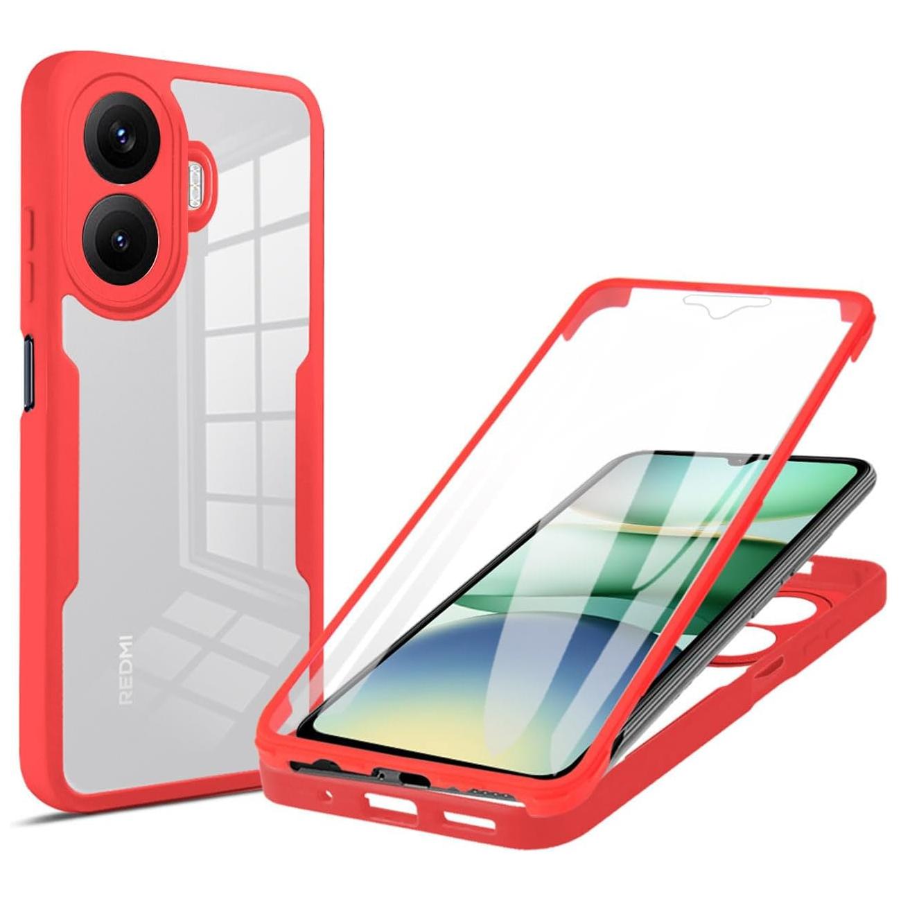 

Противоударный чехол с полной защитой корпуса для Xiaomi Poco F7 5G, защитная крышка, защитная пленка для экрана, Fundas Coque Capa Poco F7 красный