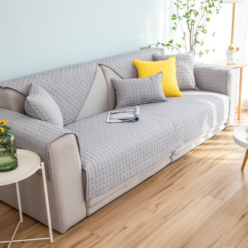 

Pure Cotton Non-Slip Sofa Cushion Cover Universal Simple Solid Fabric Craft Backrest Towel Slipcover for All Seasons 70*70cm