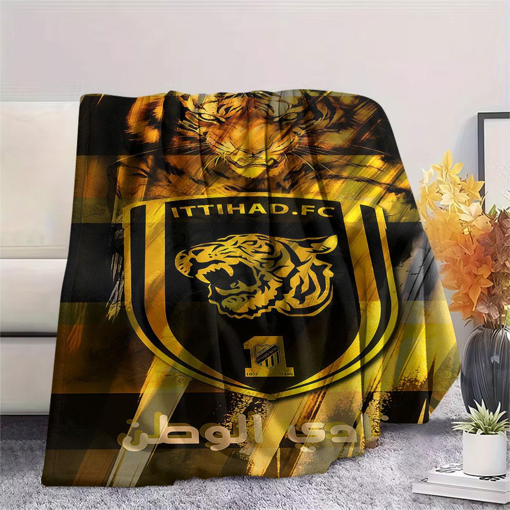 1PC Al-Ittihad FC Patterned Flannel Blanket Suitable For All Seasons for Home Decor Warmth and Comfort Gifts Holiday Present