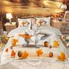 Homewish Happy Thanksgiving Day Duvet Cover Set Autumn Pumpkin Bedding Set Kawaii Turkey Fall Gnome Comforter Cover Set