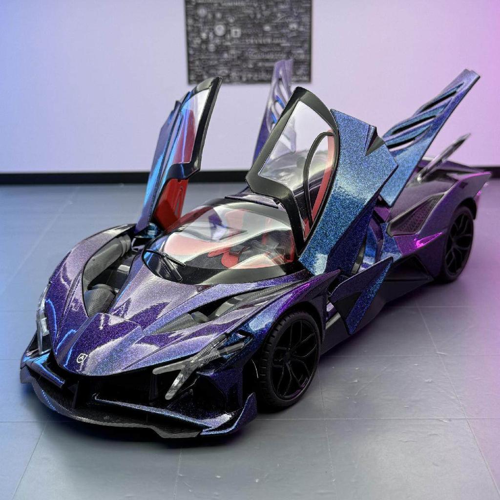 1:18 Project EVO Sports car Alloy Car Model Simulation Sound Light Toy Car Toy Boy Collection Decoration Gift