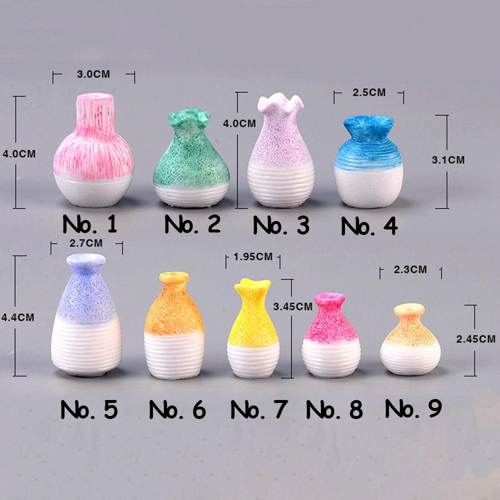 1 PC Small Ornament Figurines Resin Vase Garden Decor Miniature Flowerpot Micro Landscape