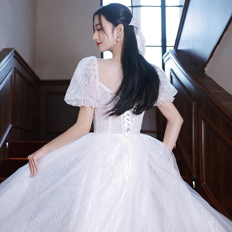White Evening Dress Women's 1011 New Summer Banquet Temperament Tutu Skirt Birthday Host Dignified Atmosphere Dress