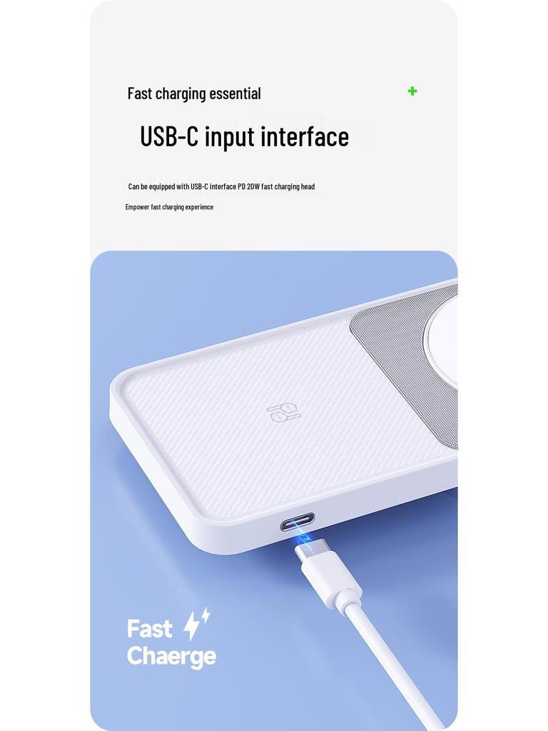 Magnetic Foldable 3-in-1 Wireless Charger for Apple, MagSafe-Compatible, 15W Fast Charging