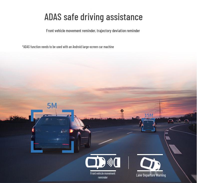 HD Hidden Dash Cam with Android Navigation, USB Recorder & ADAS