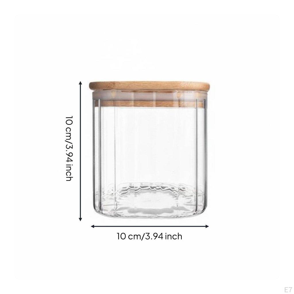 Borosilicate Glass Jar Square Canister Easy to Clean Pantry for Cafe 6060mm