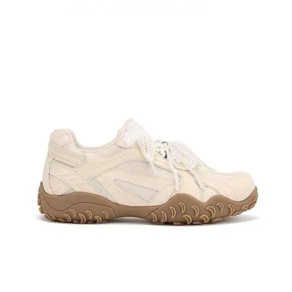 Crescent moon bottom~ lace pearl belt inner height increase casual Forrest Gump shoes women's lace-up versatile spring new German training shoes