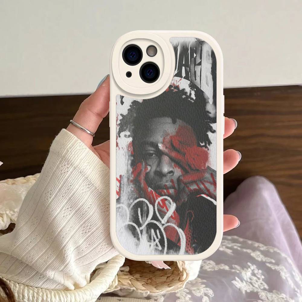 

Rapper 21 Savage Phone Case For IPhone 16 15 14 13 12 11 Pro Max Plus Leather Soft Cover iphone X