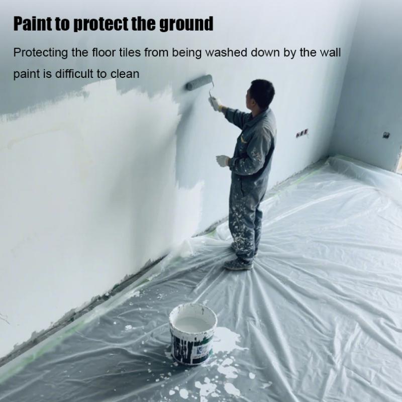 11/17M Disposable Dustproof Film Self-Adhesive Cabinets Furniture Dust Protection Films Plastic Home Wall Painting Dust Covers