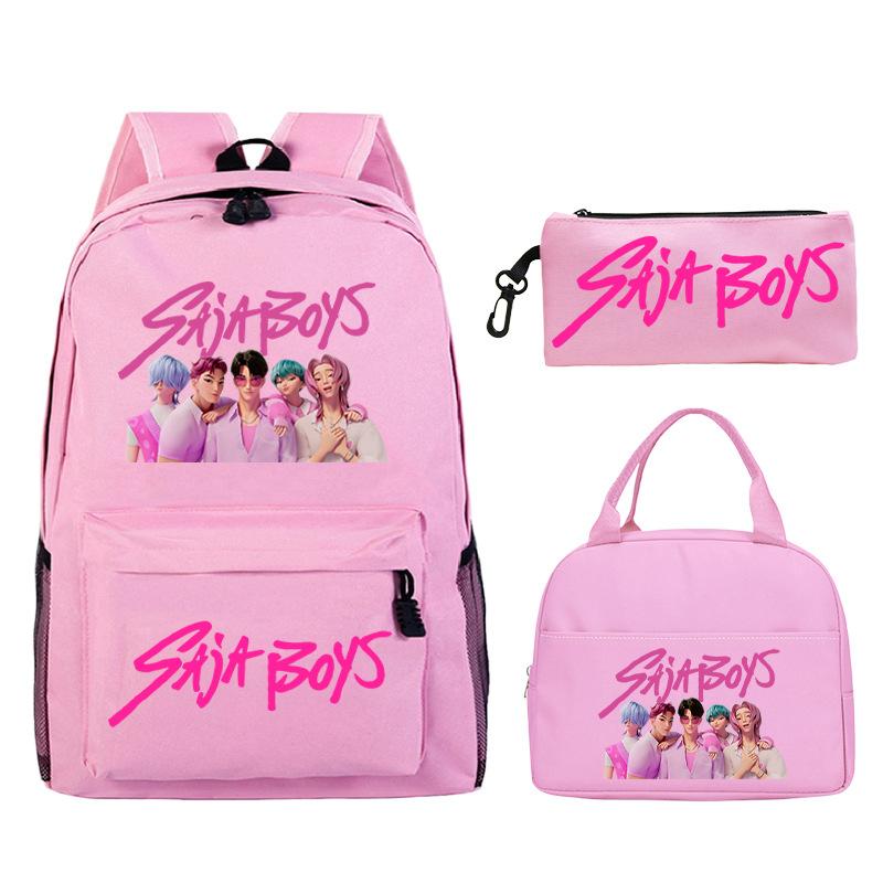 Kpop Peripheral Printing Student Schoolbag Large Capacity Casual Backpack Three-Piece Set