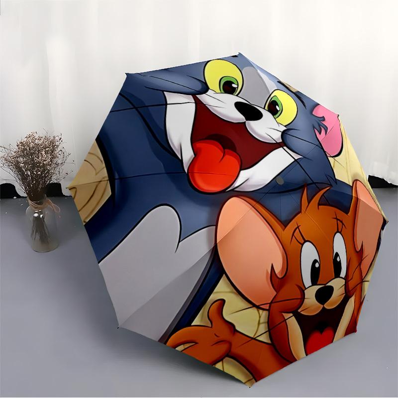 1pc Tom and Jerry Automatic Open/Close Umbrella - 8-Rib Stability - All-Season Everyday & Formal Use  Yy251022010