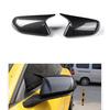 Carbon Fiber BLK Rearview Side Mirror Cover Horn Style For Ford Mustang 15-22
