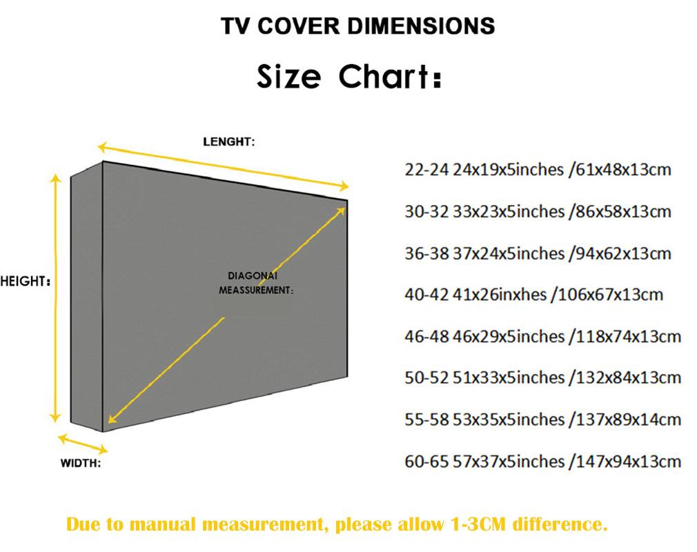 Garten Terrasse Außen Fernsehabdeckung   32" 36" 40" 46" 50" 55" 60" 65" Schützen Sie den Fernsehbildschirm Wetterfest Staubdicht Außen Fernsehabdeckung