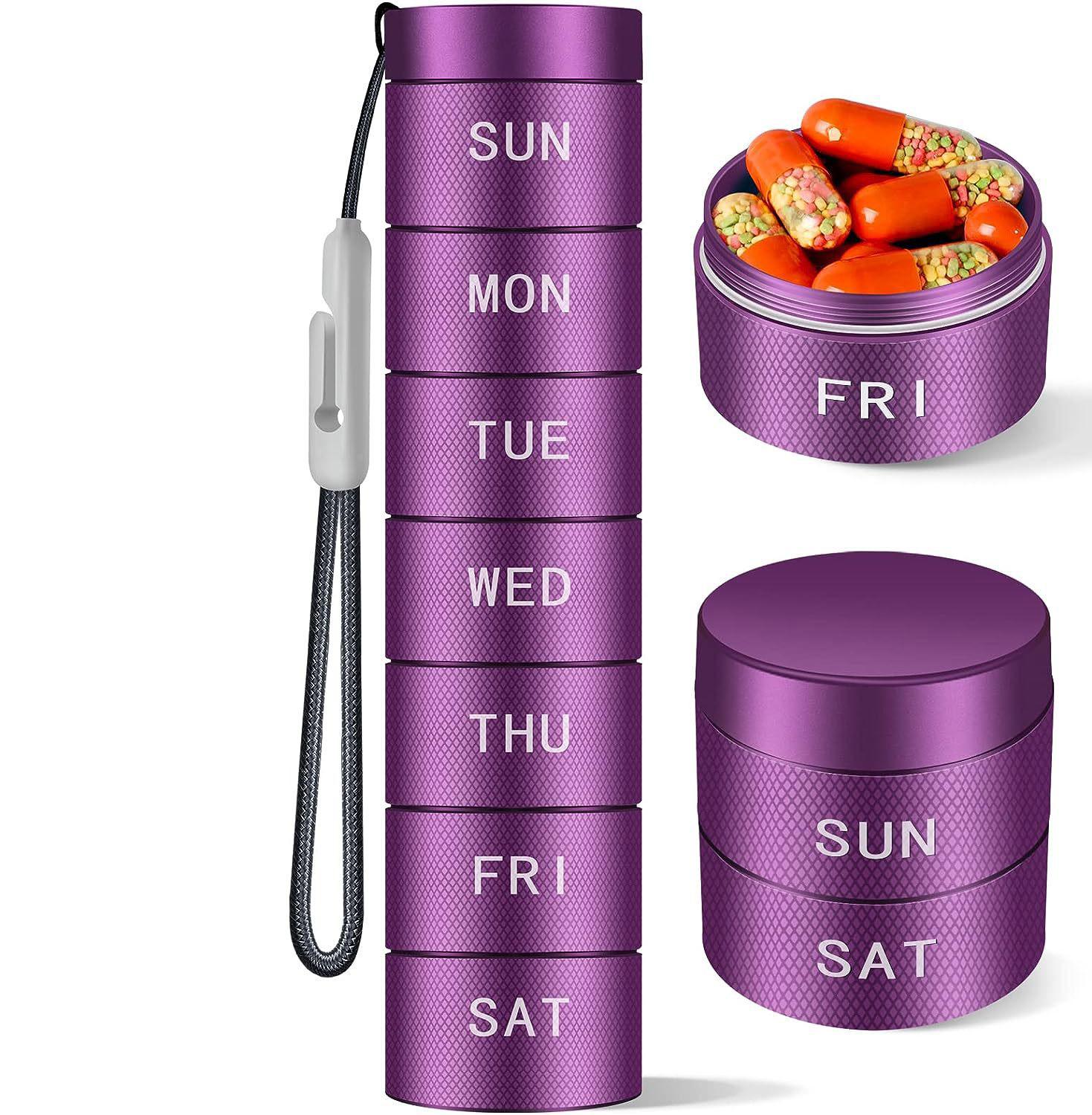 New Portable Pill Case for Travel Metal Pill Organizer Waterproof Pill Box Pill Case Container Medicine Bottle Organizer