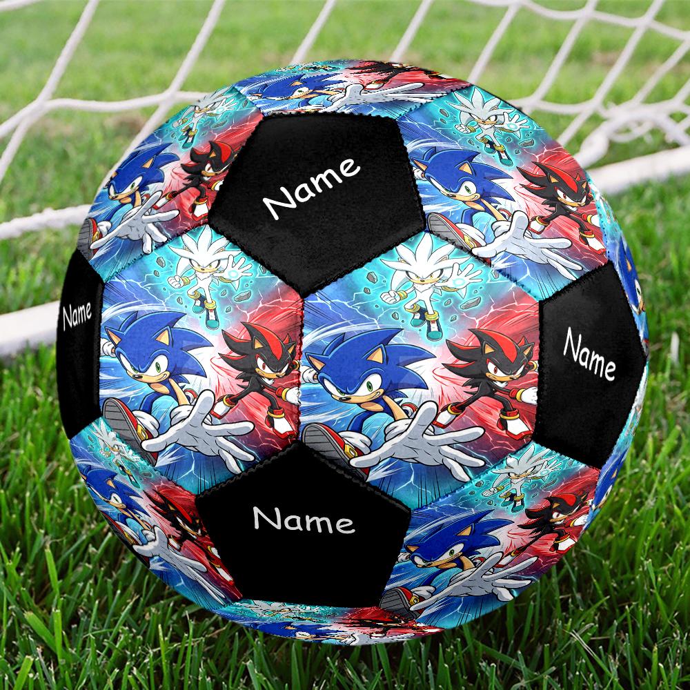 Custom Name Sonic Theme Size 5 Soccer Ball, Suitable for Both Indoor and Outdoor Matches, a Gift Suitable for Everyone.