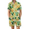 Hawaiian Men's Floral Print 3D Shirt Set Beach Short Sleeved Sportswear Daily Sportswear