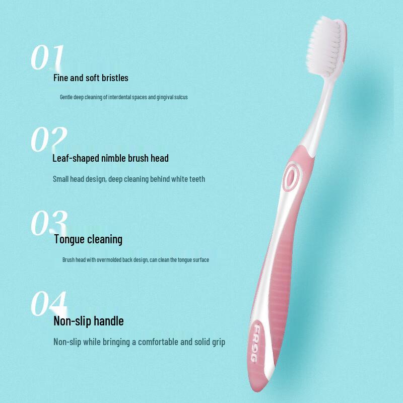 Frog Story Series Adult Soft Bristle Toothbrush 12-Pack