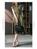 2025 Summer Plus Size Women's Solid Color Waist-Slimming Shirt Dress - Mid-Length, Loose, Casual, and Elegant