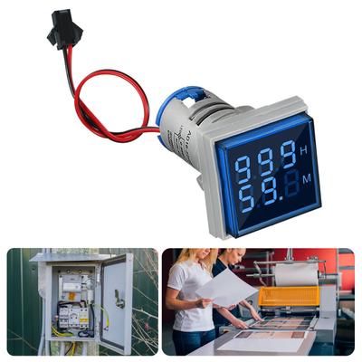 LED-Doppeldisplay-Stundenzähler Präzises Zeitmessgerät Doppeldisplay-Stundenzähler Geeignet für Textildruck & Werkzeugmaschine