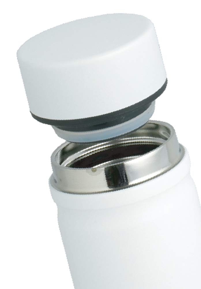 Living Water Bottle 200ml Direct Drinking Screw Stopper Stainless Steel Bottle White CLAP MINI