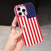 USA America Flag Jelly Double Layer Rose Red Mobile Phone Case for iPhone 17 16 15 14 13 12 11 Air Pro Max Plus Protective