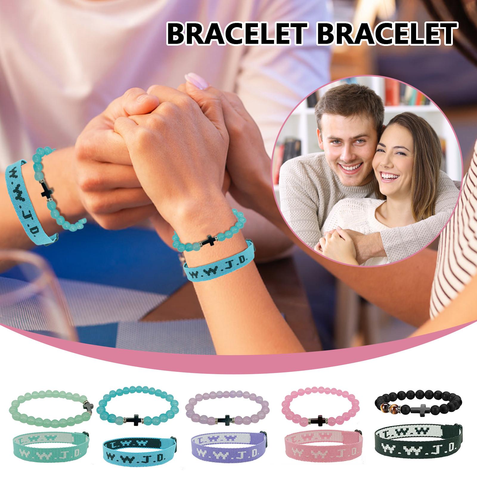 

WWJD Буквы Мужской И Женский Браслет На Запястье Подарочный Плетеный Браслет