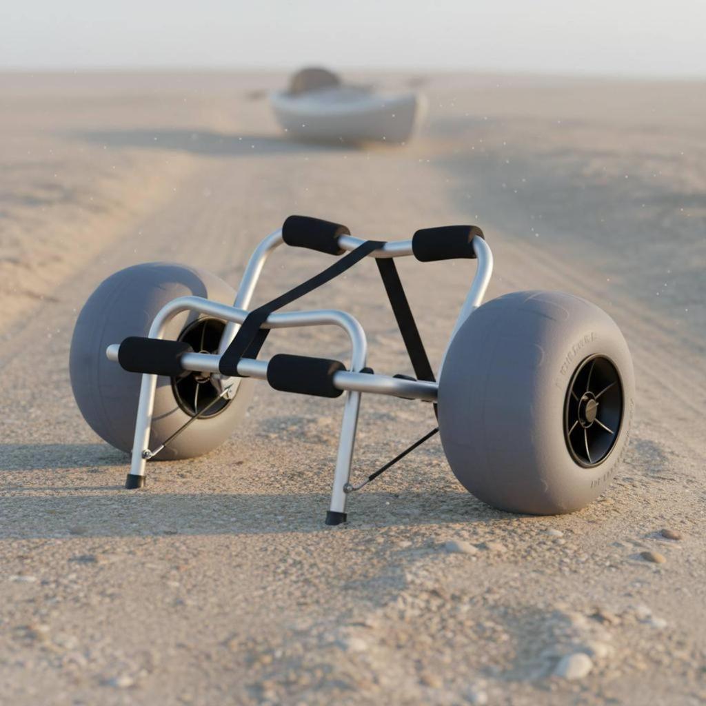 Beach Kayak Trailer Cart Loose Sand Friendly Trolley Portable Paddle Board