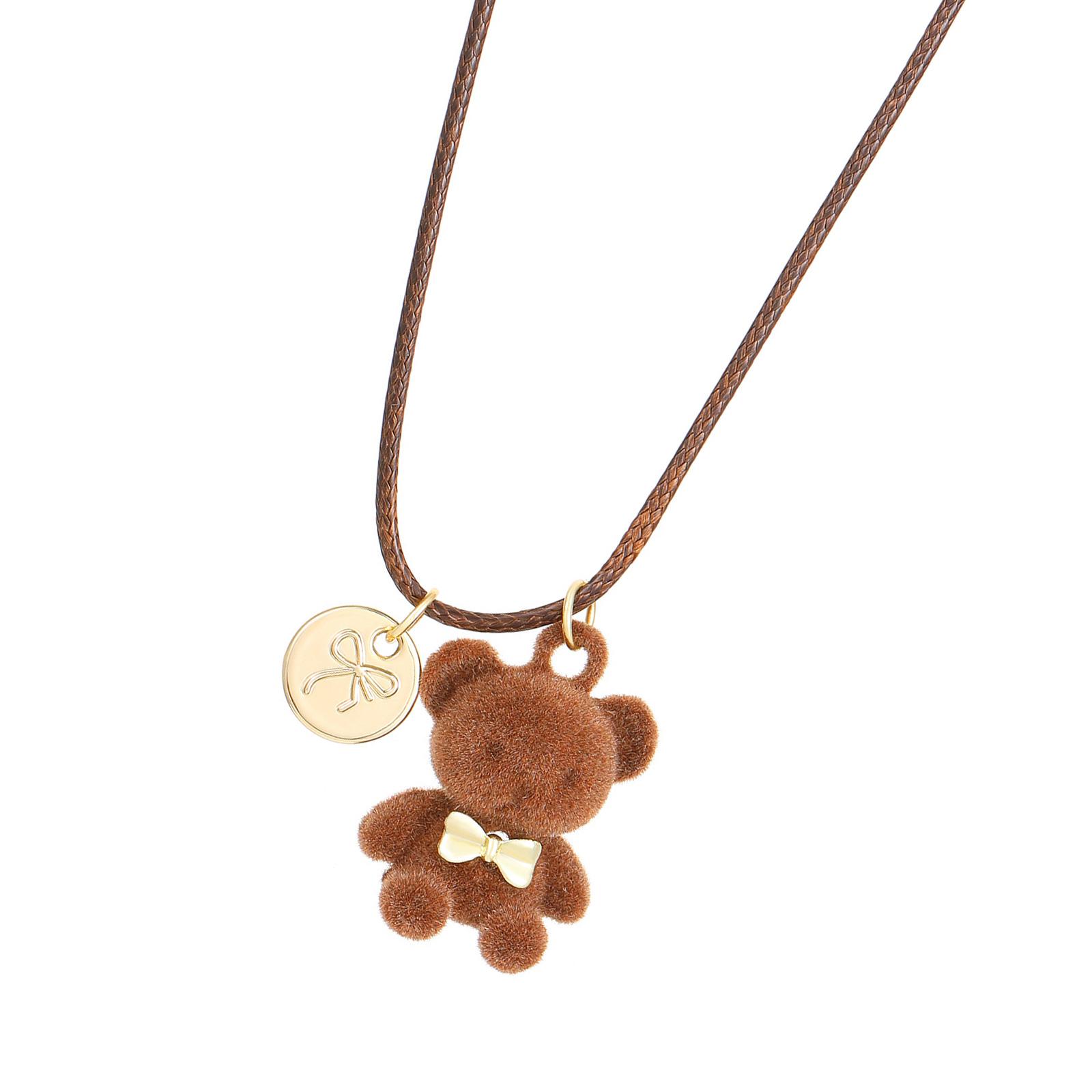 

Прекрасное ожерелье-подвеска в виде пушистого медвежонка кофейного цвета, аксессуар для повседневной носки или особых случаев, для ежедневного использования, для повседневной носки