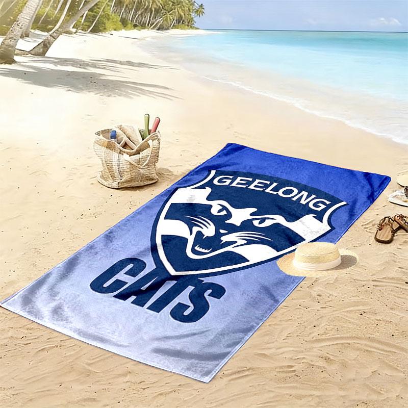 Geelong Cats Edge Print Beach Towel, Large Soft Quick Dry Towel for Beach Camping Swimming