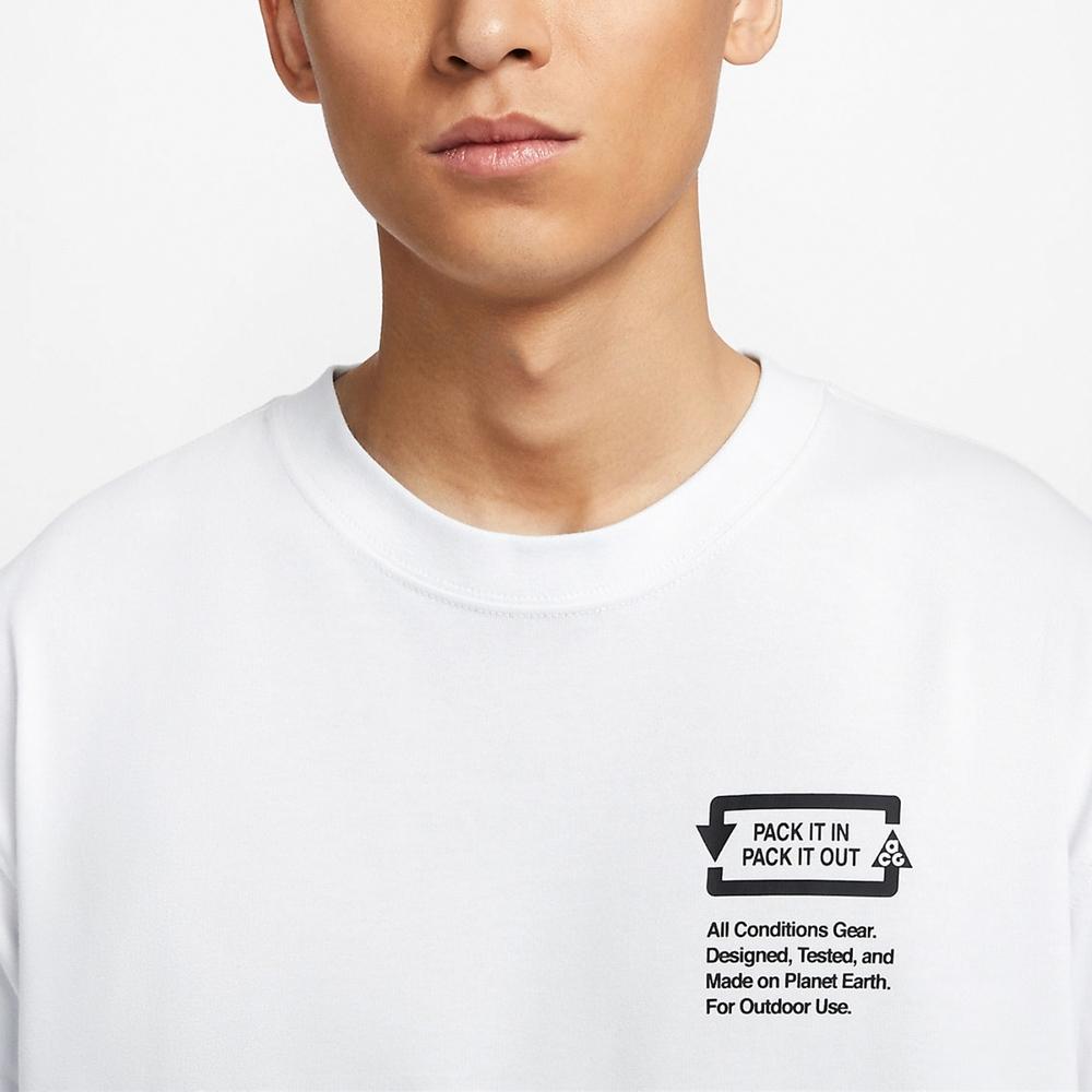 Nike ACG T Shirts Men's White Crew Neck Moderate FV3491-121